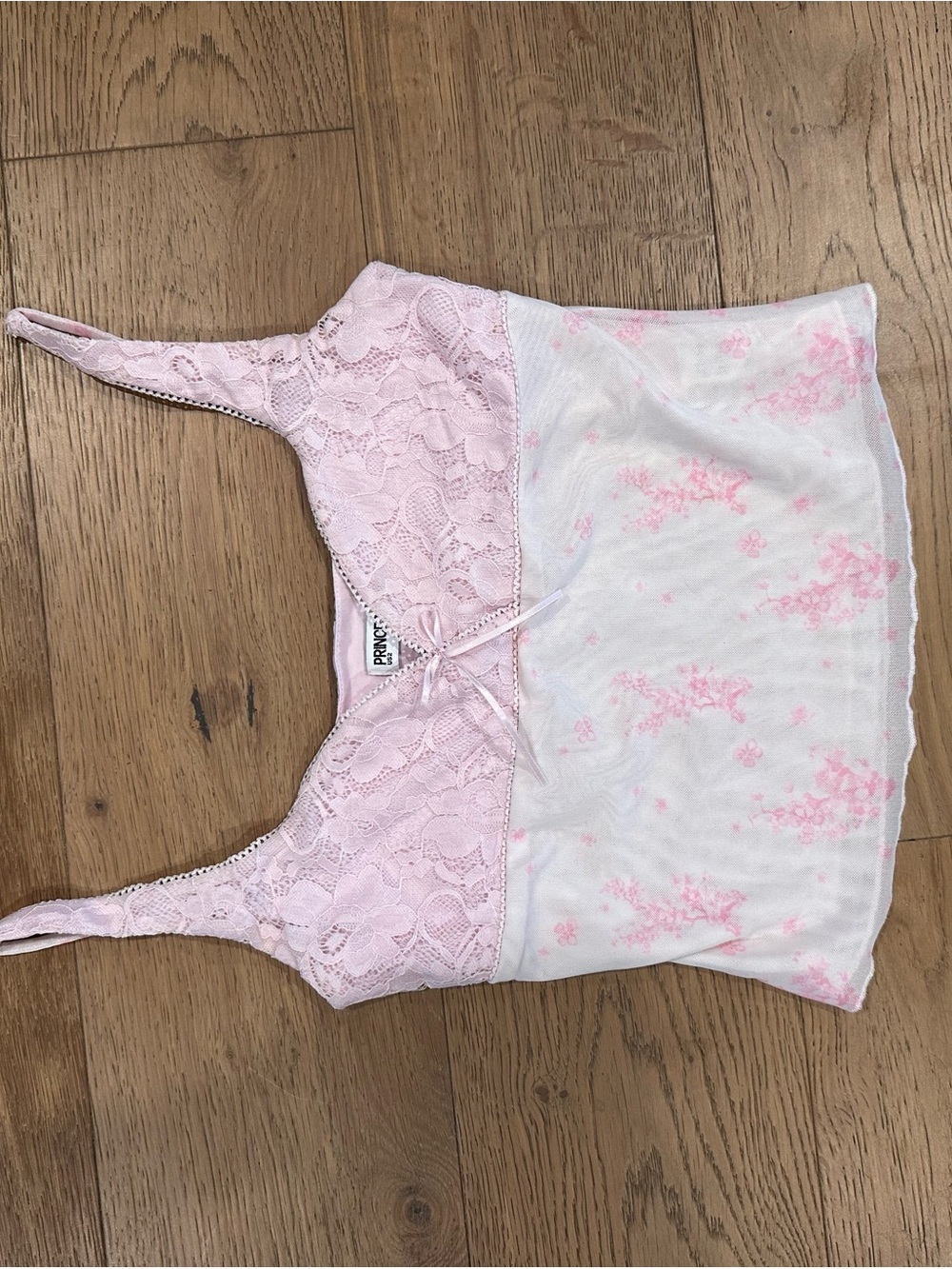 Princess Polly Pale Pink Lace-Trim Floral Camisole